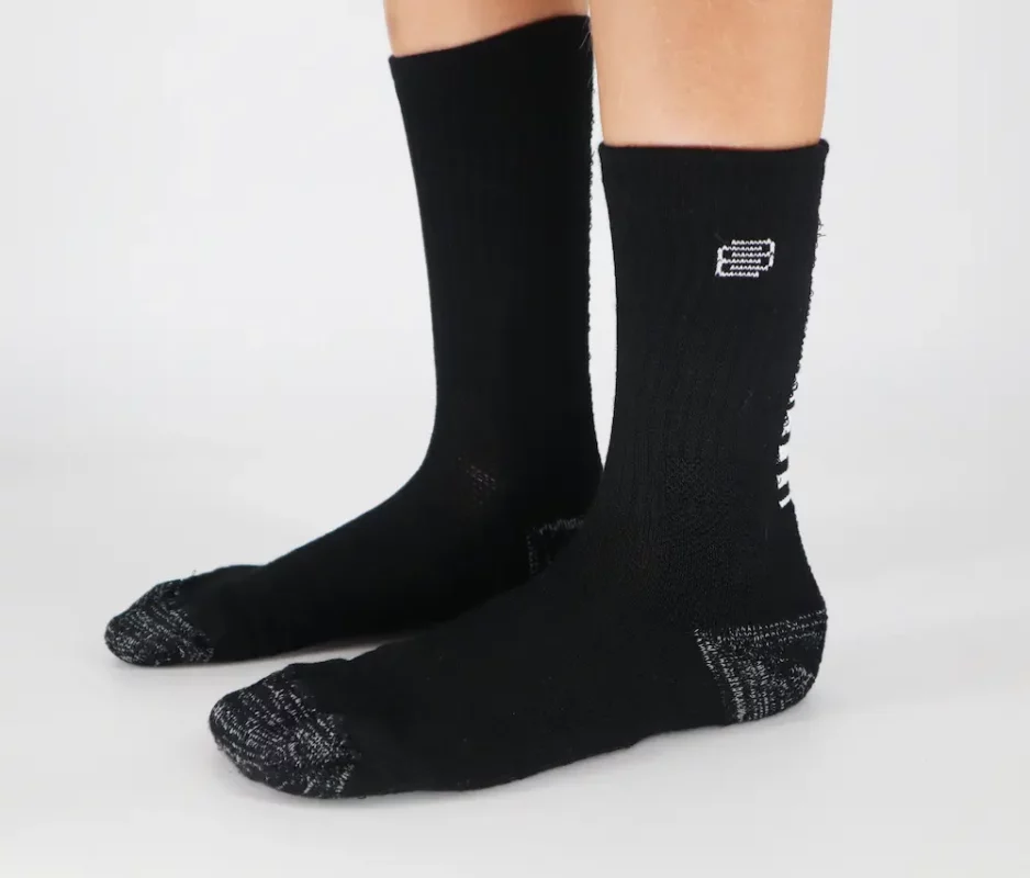 Chaussettes basket up time noir blanc 1