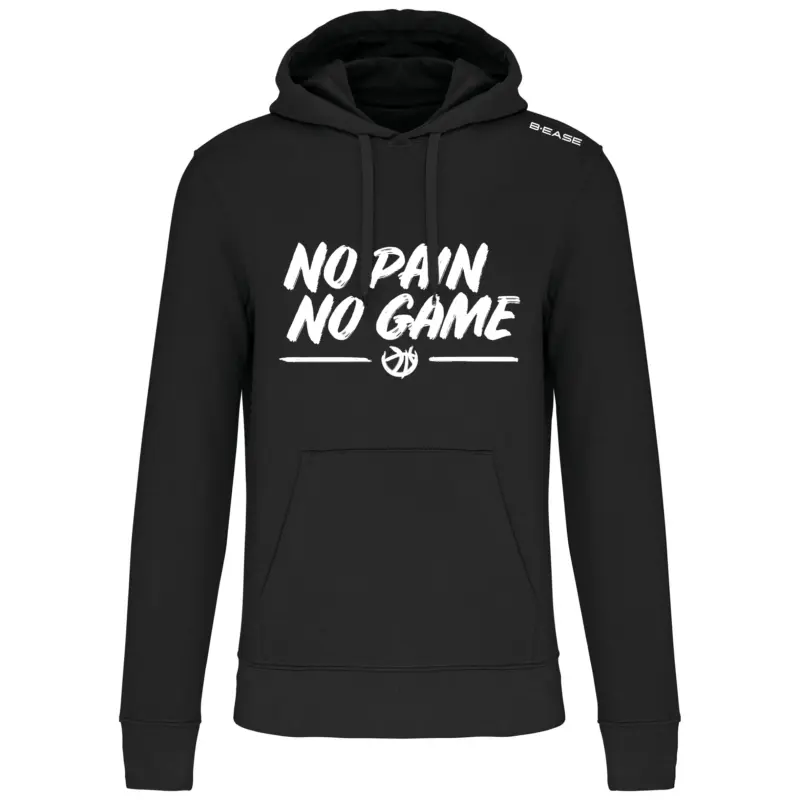Hoodie-basket-No-pain-no-game-noir — B.EASE