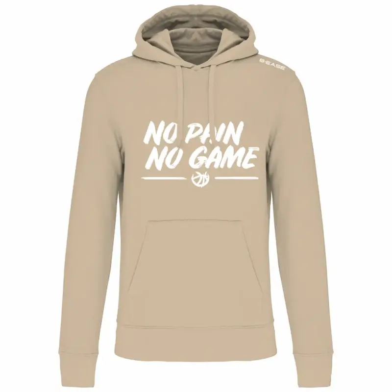 Hoodie-basket-No-pain-no-game-sable — B.EASE