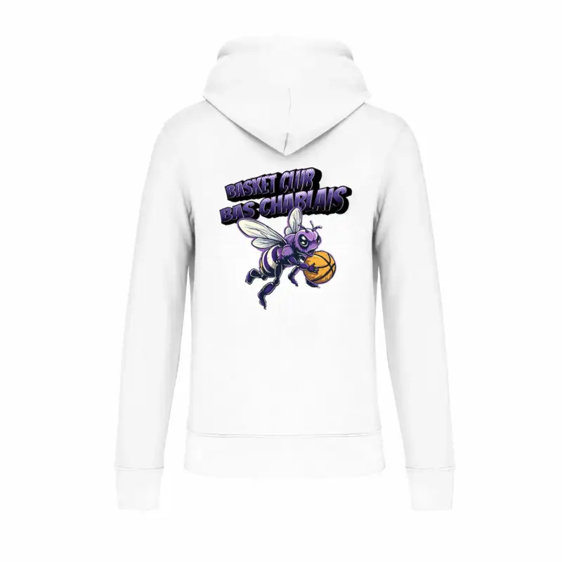 Hoodie blanc Bee dos Hoodie blanc Bee dos