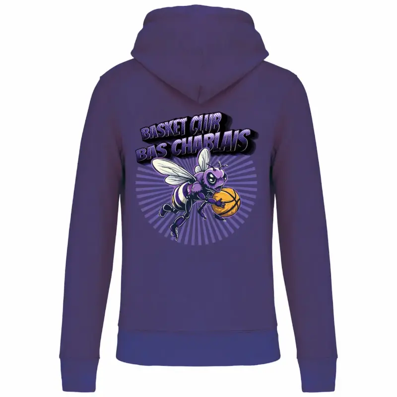 Hoodie violet Bee dos Hoodie violet Bee dos