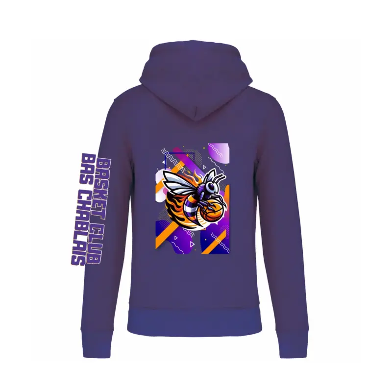 Hoodie violet big arrière