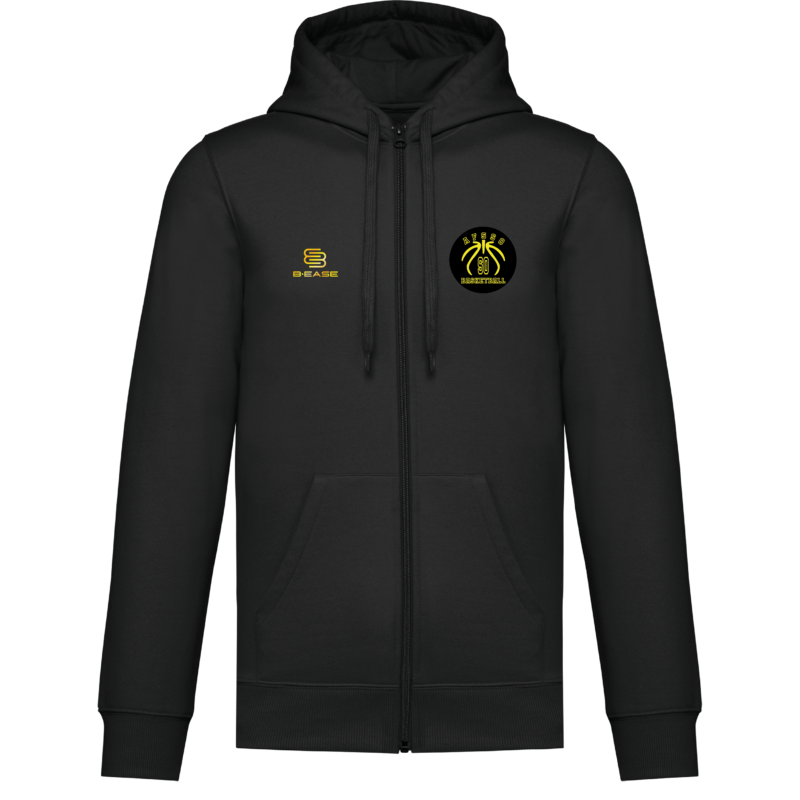 Hoodie zippé avant noir Spartiates