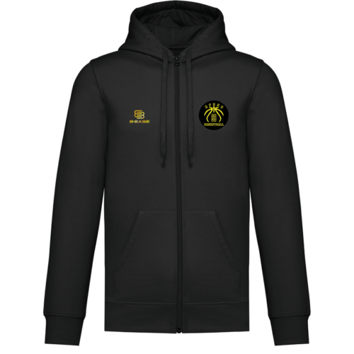 Hoodie zippé avant noir Spartiates Hoodie zippé avant noir Spartiates