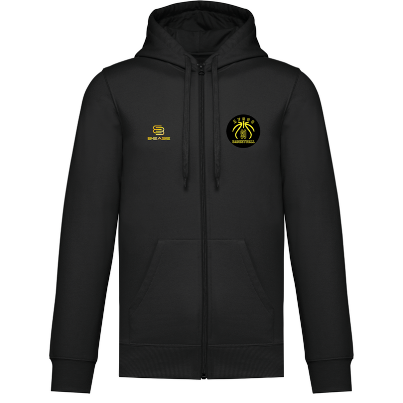 Hoodie zippé avant noir Spartiates