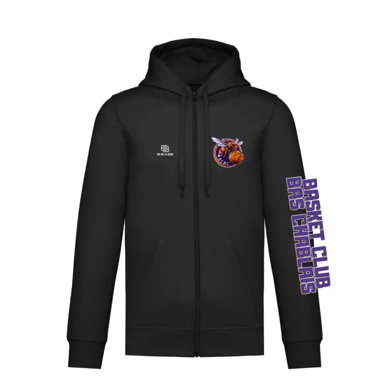 Hoodie zippé noir big