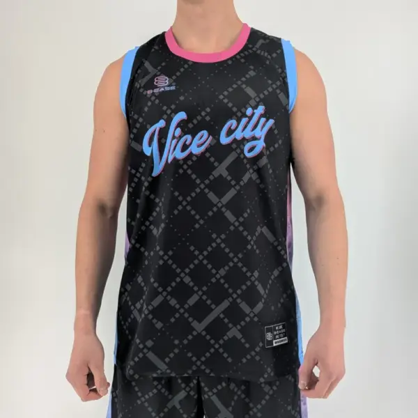 le maillot de basketball avec son style Vice city en sublimation de face avant
