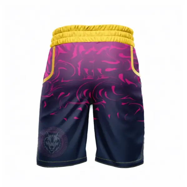 short arrière peuple bleu fond blanc