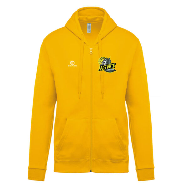 Sweat zippé à capuche AS Wattignies - Jaune
