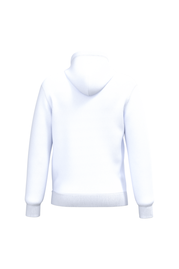 White BACK Sweat-shirt recyclé à capuche unisexe
