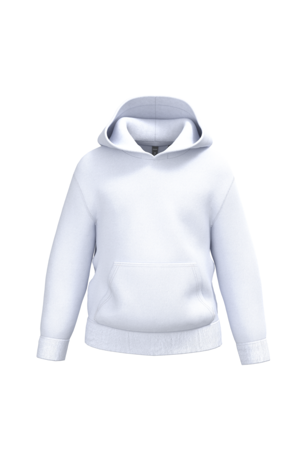White FACE Sweat à capuche recyclé enfant personnalisé DTF – Club Basketball