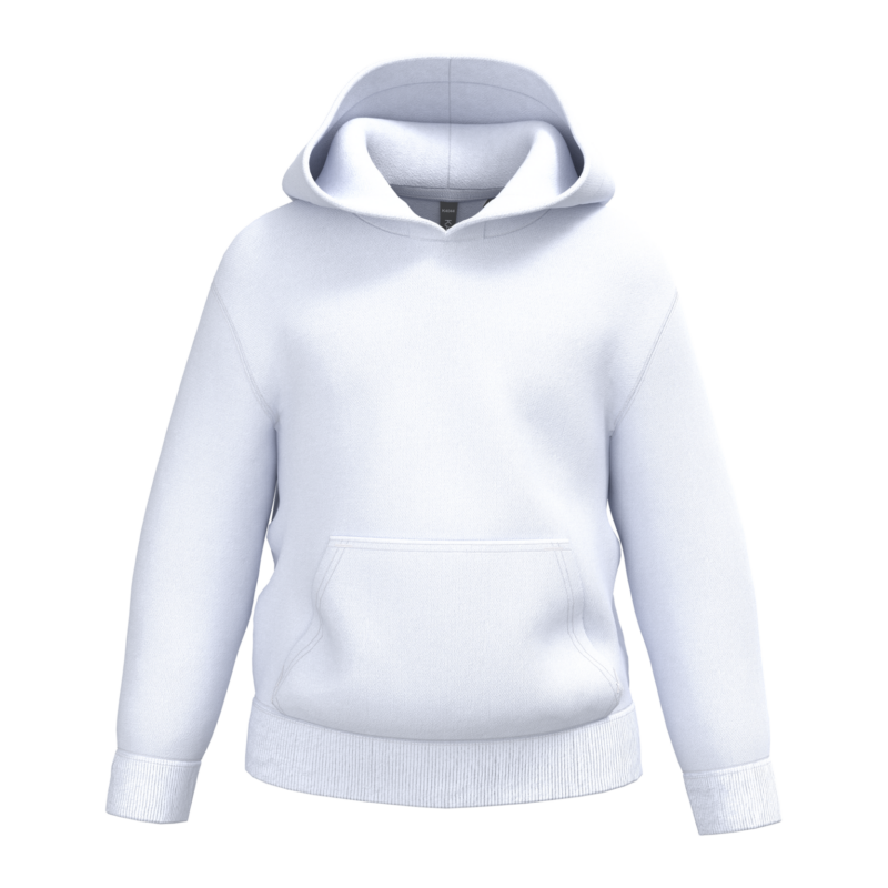 White FACE Sweat à capuche recyclé enfant personnalisé DTF – Club Basketball