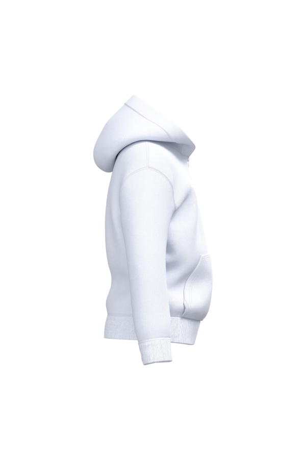 White SIDE Sweat-shirt recyclé zippé à capuche enfant