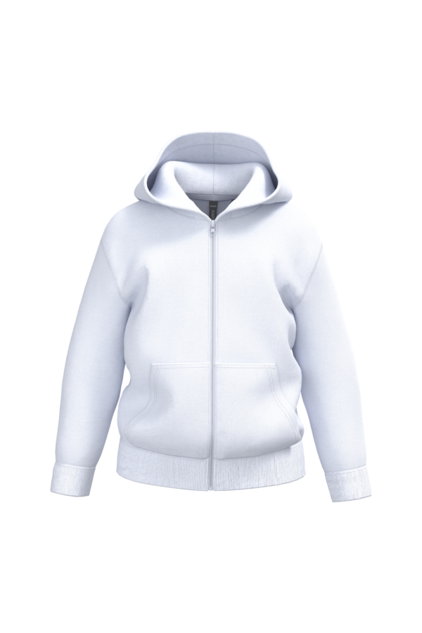White FACE Sweat-shirt recyclé zippé à capuche enfant