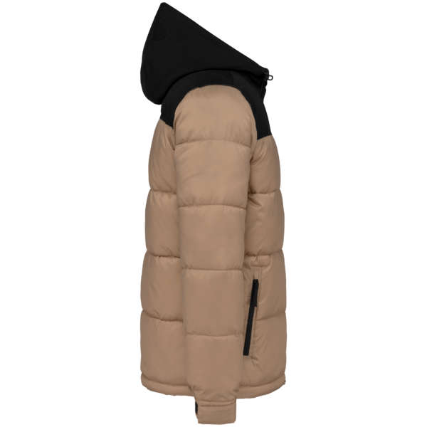 Parka matelassée à capuche bi-ton unisexe