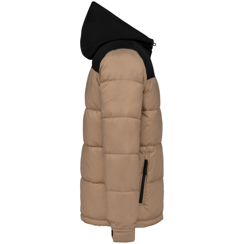 Parka matelassée à capuche bi-ton unisexe