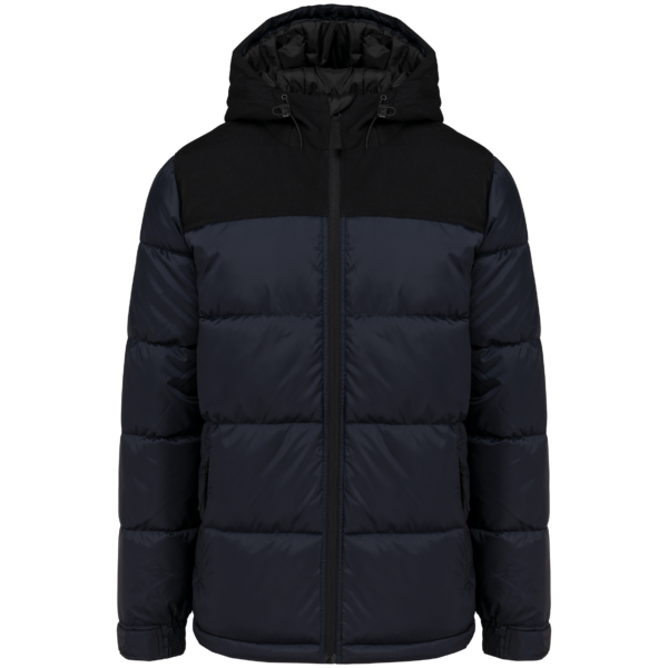 Parka matelassée à capuche bi-ton unisexe