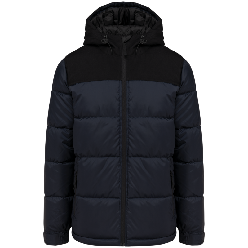 Parka matelassée à capuche bi-ton unisexe