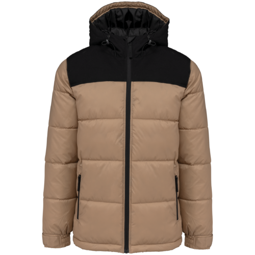 Parka matelassée à capuche bi-ton unisexe