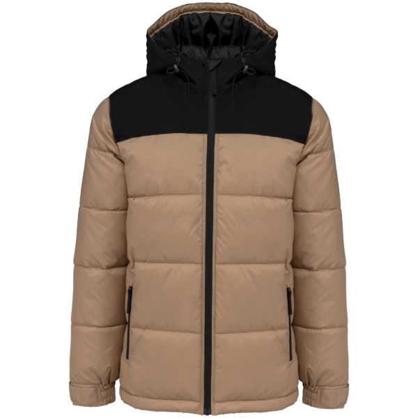 Parka matelassée à capuche bi-ton unisexe