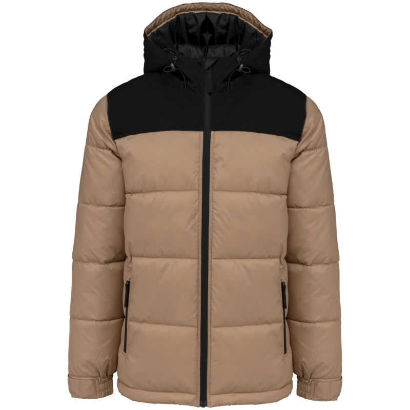 Parka matelassée à capuche bi-ton unisexe
