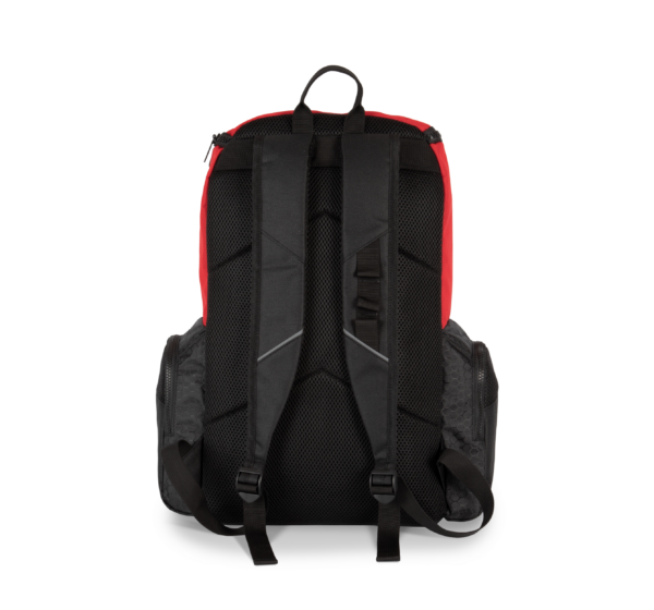 Red / Black BACK Sac à dos de sport recyclé avec porte-objets