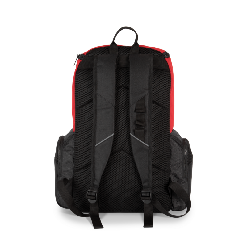 Red / Black BACK Sac à dos de sport recyclé avec porte-objets