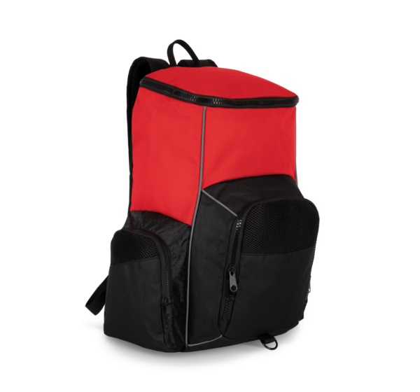 Red / Black FACE SIDE Sac à dos de sport recyclé avec porte-objets