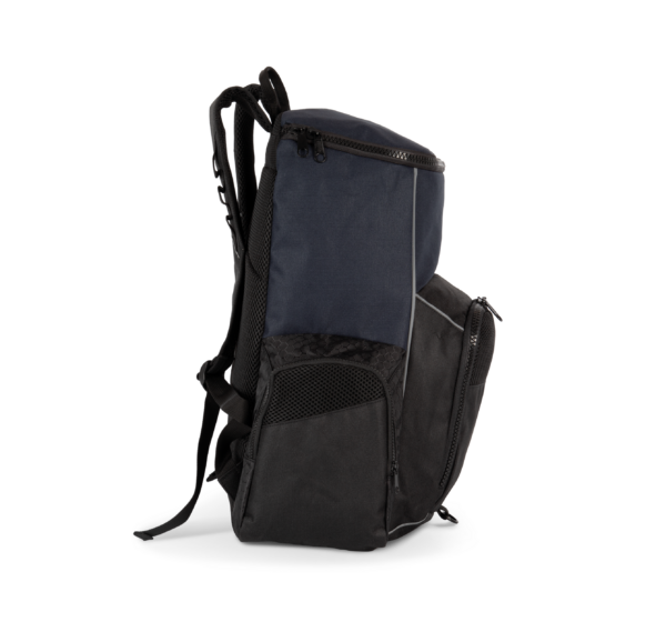 Navy / Black SIDE Sac à dos de sport recyclé avec porte-objets