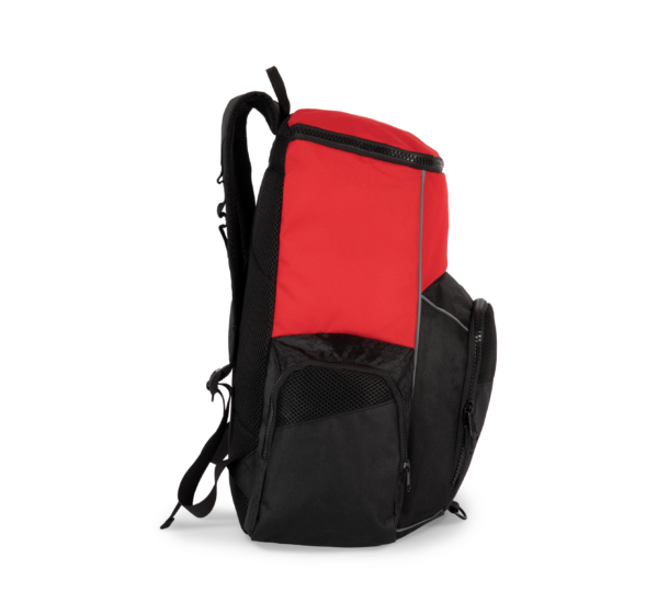 Red / Black SIDE Sac à dos de sport recyclé avec porte-objets