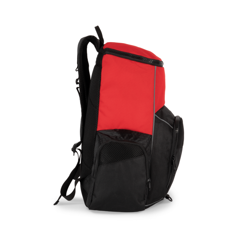 Red / Black SIDE Sac à dos de sport recyclé avec porte-objets