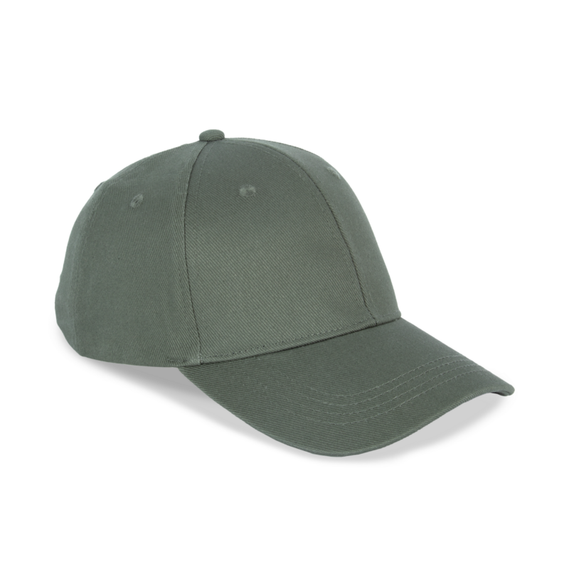 Organic Khaki FACE SIDE Casquette écoresponsable 6 panneaux unisexe