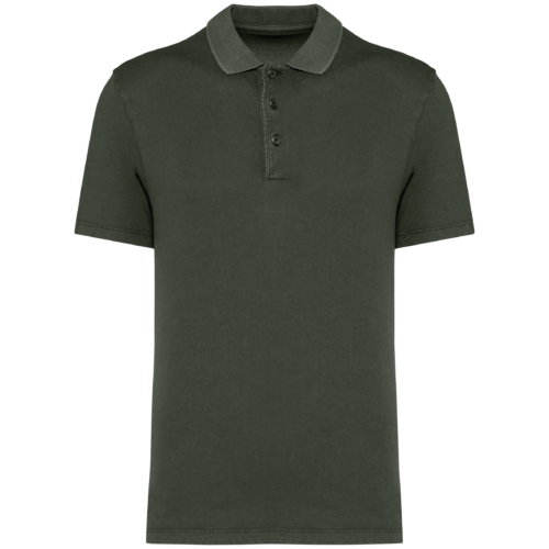Polo écoresponsable délavé en jersey homme