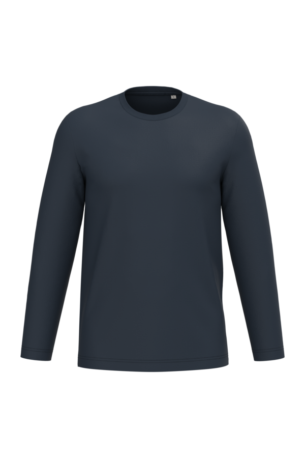 Navy Blue FACE T-shirt écoresponsable manches longues unisexe
