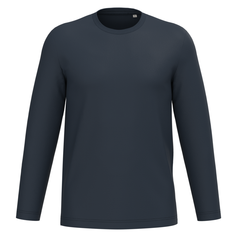 Navy Blue FACE T-shirt écoresponsable manches longues unisexe
