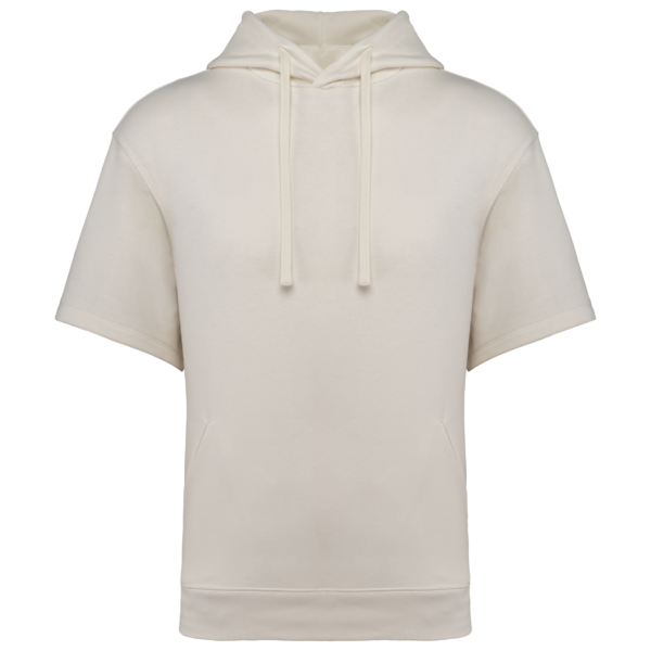 Sweat-shirt écoresponsable à capuche à épaules tombantes manches courtes French Terry unisexe