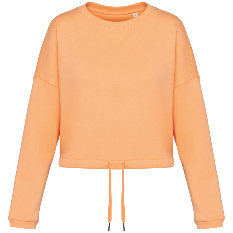 Sweat-shirt écoresponsable à col rond oversize crop femme