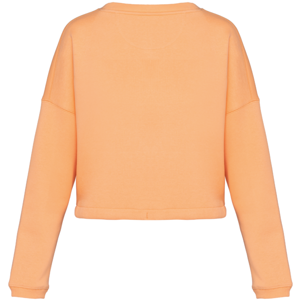 Sweat-shirt écoresponsable à col rond oversize crop femme