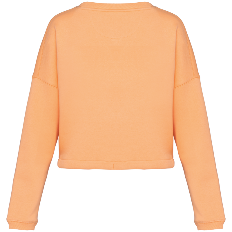 Sweat-shirt écoresponsable à col rond oversize crop femme