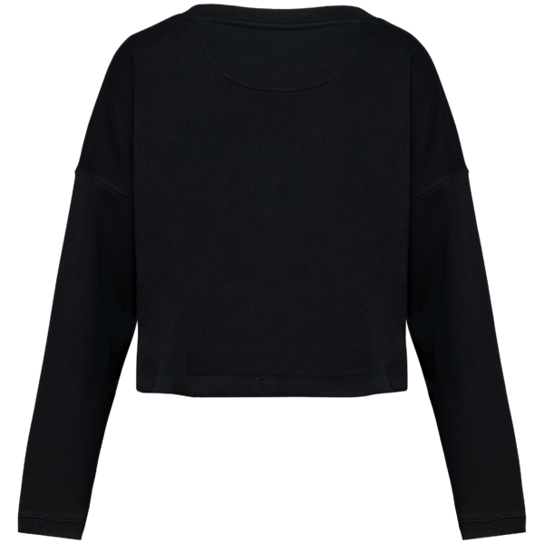 Sweat-shirt écoresponsable à col rond oversize crop femme