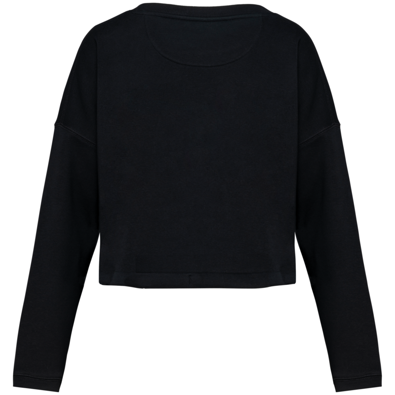 Sweat-shirt écoresponsable à col rond oversize crop femme