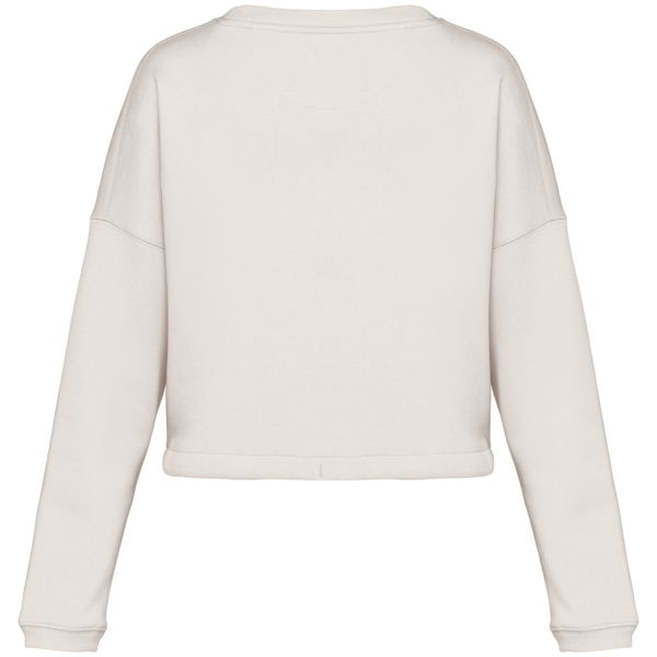 Sweat-shirt écoresponsable à col rond oversize crop femme