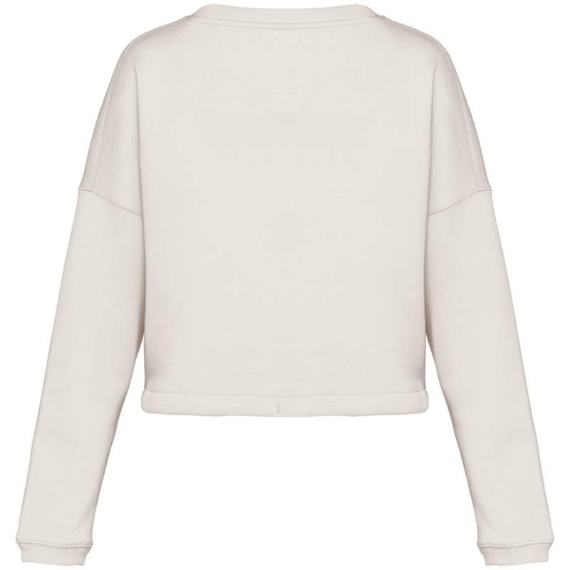 Sweat-shirt écoresponsable à col rond oversize crop femme