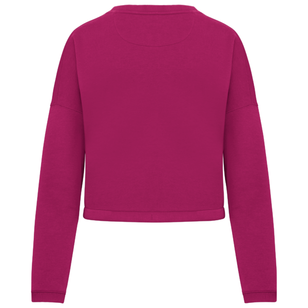Sweat-shirt écoresponsable à col rond oversize crop femme