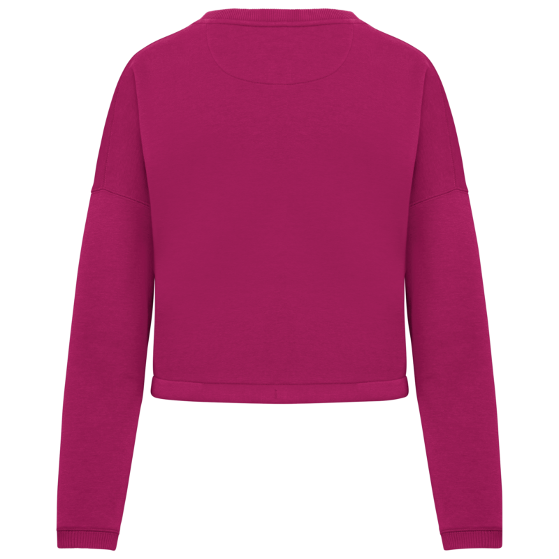 Sweat-shirt écoresponsable à col rond oversize crop femme