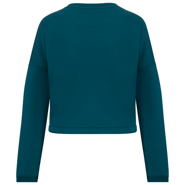 Sweat-shirt écoresponsable à col rond oversize crop femme