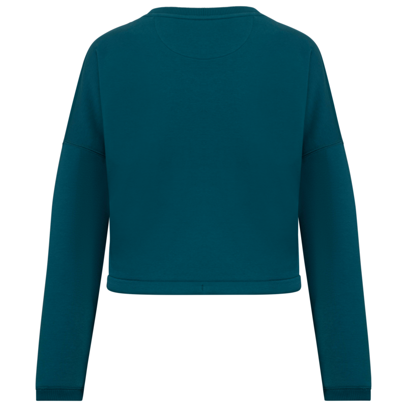 Sweat-shirt écoresponsable à col rond oversize crop femme