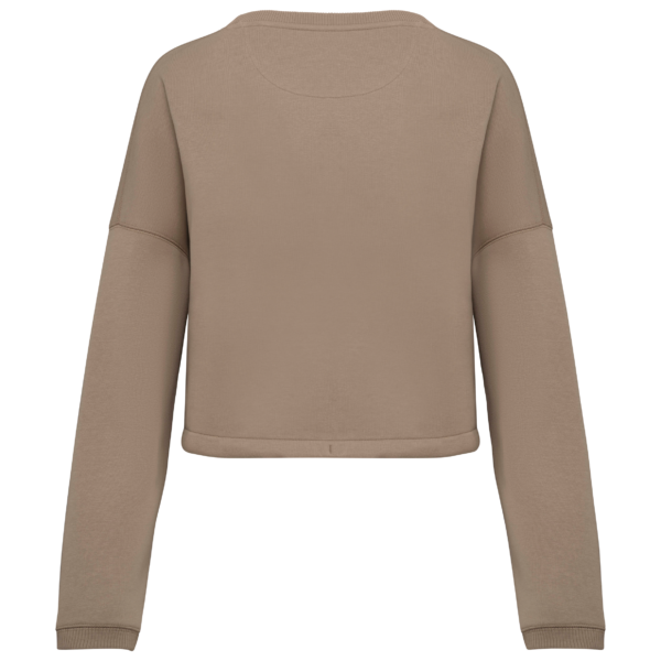 Sweat-shirt écoresponsable à col rond oversize crop femme