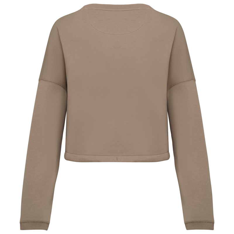 Sweat-shirt écoresponsable à col rond oversize crop femme