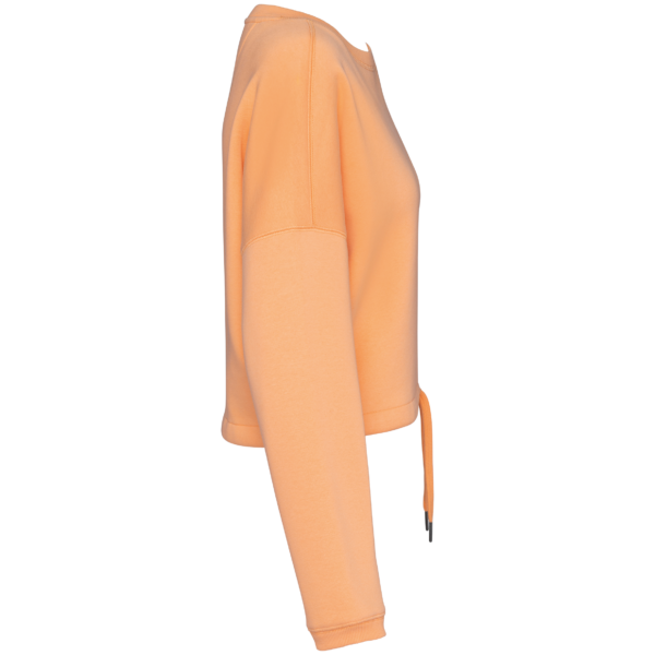 Sweat-shirt écoresponsable à col rond oversize crop femme